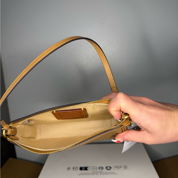 Coach Tan Mini Plaza Shoulder Bag with Gold Hardware - Picture 6 of 7